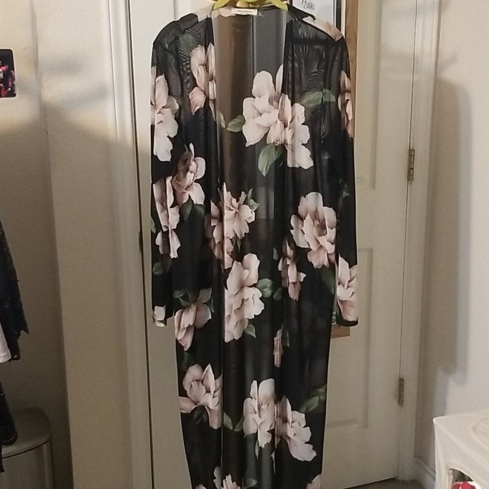 Long Cardigan Floral Print
